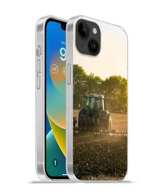 Produktbild von MuchoWow® Handyhülle Schutzhülle Hülle für Apple iPhone 14 Plus - Soft case Traktor - Vogel - Land Silikon Softcase Handy Hülle - Abbildung