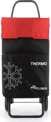Zdjęcie produktu dla Wózek na zakupy Rolser Thermo Fresh MF z torbą termoizolacyjną, 2 kółka, czarny/czerwony
