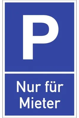 Produktbild von Dreifke® Schild Parkplatzschild - Nur für Mieter, Alu, 250x400 mm