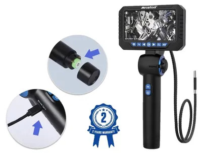 Productafbeelding van Borescoopcamera, 6,25 mm objectiefdiameter, 1 meter slanglengte, 1080p resolutie, maximale draaihoek van 210°, scherptediepte van 15-100 mm