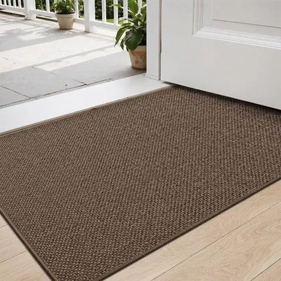Produktbild von Unyqoos® Saugbare, rutschfeste Fußmatte für drinnen und draußen mit einfacher Reinigung, 60 x 90 cm, braun