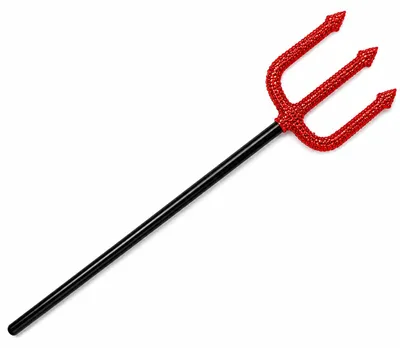Produktbild von Teufels Dreizack mit Pailletten 110 cm | Rot Schwarz
