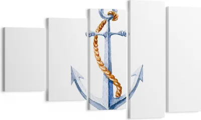 Produktbild von Bild auf Leinwand - Leinwandbild - Anker Seil Segeln Meer - 100x60cm - Wand Bild - Wanddeko - Leinwanddruck - Bilder - Kunstdruck - Wanddekoration - Leinwand bilder - Wandkunst - EG100x60-2851