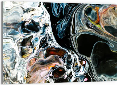 Produktbild von DEQORI Glasbild Echtglas 90x60 cm 'Abstrakte Erdschichten' Wandbild Bild modern Deko