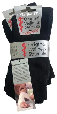 Produktbild von 2er-Pack Strümpfe schwarz extra breit Wowerat