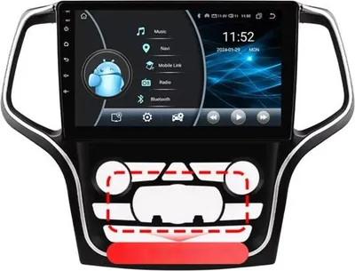 Immagine prodotto di Autoradio con Bluetooth e CarPlay per Jeep Grand Cherokee WK2 (2014-2022) - Compatibile con Apple e Android - Impianto stereo - Sistema di navigazione - 2 GB di RAM, 32 GB di memoria interna