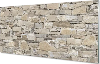 Produktbild von Glasbilder 100x50 Wandkunst Steinmauer Wand