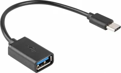 Produktbild von Lanberg AD-OTG-UC-01, 0,15 m, USB A, USB C, USB 2.0, 0,48 Gbit/s, Schwarz