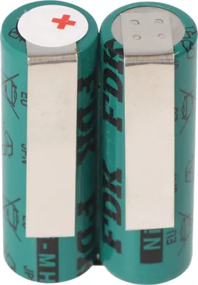 Produktbild von Panasonic 2HHR120 Akku passend für Rasierer 2,4 Volt, 1200mAh mit Lötfahnen zum Selbstumbau, orange oder grün