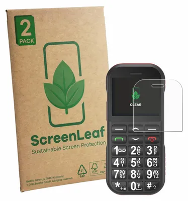 Produktbild von 2x ScreenLeaf Schutzfolie für Ufferson Seniorenhandy nachhaltiger Displayschutz Display Schutz Folie Klar Transparent