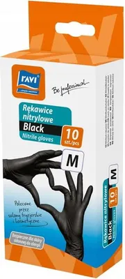 Zdjęcie produktu dla Rękawiczki jednorazowe nitrylowe Ravi r. L 10 szt.