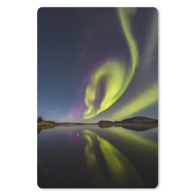 Produktbild von MuchoWow® Mauspad Mousepad Nordlichter - Schweden - Lila - Wasser - Grün 18x27 cm - Mousepads - Maus Mat - Pad - Mausunterlage