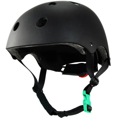 Produktbild von Skatehelm S 46-53cm Grüne Schnalle Schwarz