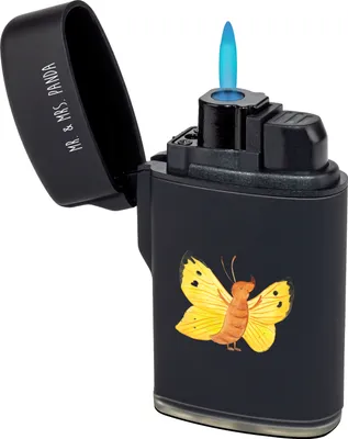 Produktbild von Mr. & Mrs. Panda gas anzünder Schmetterling Zitronenfalter - Schwarz - Geschenk, Feuerzeug, Anders, sturmfeuerzeuge, Lustige Sprüche, sturmfeuerzeug, Gasfeuerzeug, Liebe