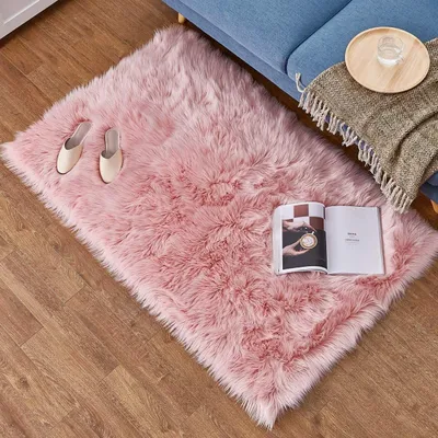 Image de Tapis en Fourrure artificielle pour salon et chambre