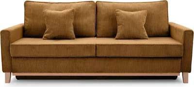 Produktbild von BETTSO Sofa mit Schlaffunktion und Bettkasten Couch Schlafsofa Federkern Sofagarnitur Polstersofa Wohnlandschaft mit Bettfunktion RISA Honiggelb