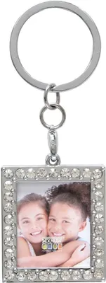 Produktbild von Deknudt Schlüsselanhänger rechteckig mit Edelsteinen für Foto 3,2x3,6 cm
