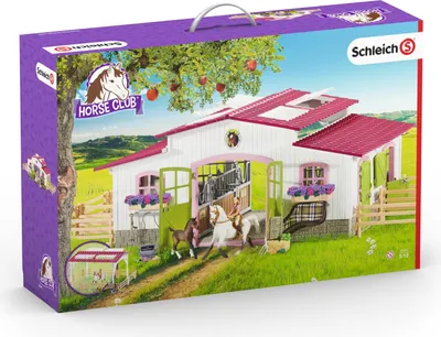 Immagine prodotto di Schleich® Horse Club 42344 Reiterhof mit Reiterin, Pferden und Zubehör Set