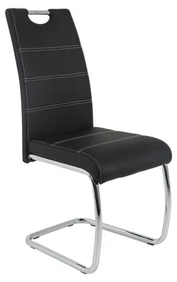 Immagine prodotto di Sedia a dondolo da sala da pranzo - Ecopelle - Nero - Portata 120 kg