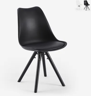 Image de Chaise moderne pour salle à manger et cuisine de style nordique Dorva - Noir