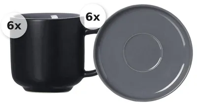 Produktbild von Espressotassen - Set 12 tlg. Jasper schwarz
