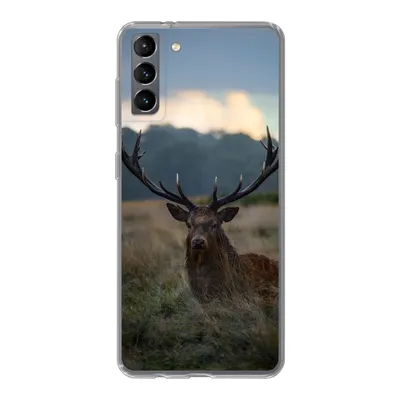 Produktbild von MuchoWow® Handyhülle Schutzhülle Hülle für Samsung Galaxy S21 Plus Hirsch - Wiese - Geweih Silikon Softcase Handy Hülle - Handy-Tasche
