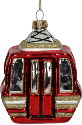 Productafbeelding van Ornament Ski Gondel Glas Rood 10.5cm HD Collection
