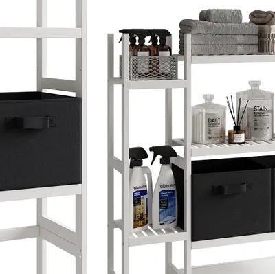 Obrázek produktu pro Skříňka na pračku Vicco Bilbao Bílá 78.5 x 163 cm se 2 zásuvkami na fleece, Model 52023