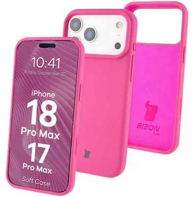 Produktbild von Silikon Handyhülle für iPhone 18 Pro Max / 17 Pro Max, Bizon Soft Case, Dunkelpink
