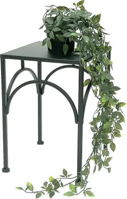 Immagine prodotto di DanDiBo Sgabello per fiori in metallo nero quadrato da 33 cm Colonna portafiori 96449 M Sgabello per piante moderno