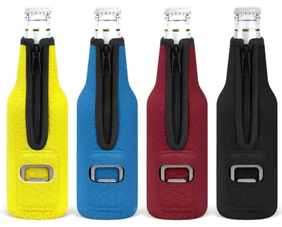 Produktbild von Set aus 4 Neopren-Flaschenhüllen für Bierflaschen