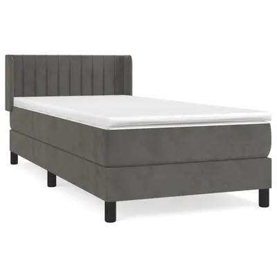 Immagine prodotto di vidaXL Letto a molle con materasso grigio scuro 90x190 cm in velluto