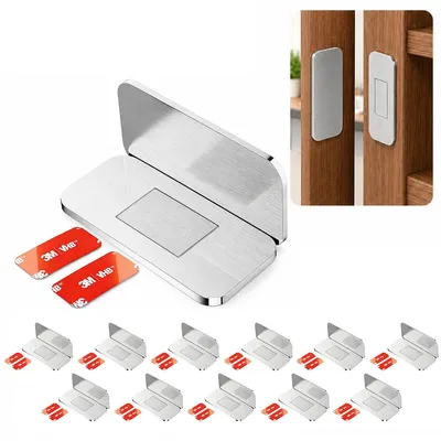 Produktbild von 8 Stück Magnetverschluss Schrank, selbstklebender Magnetschnäpper ohne Bohren, starker Türmagnet für Schrank, Schublade und Innentür