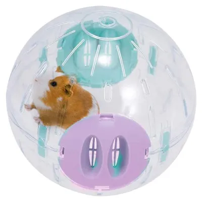 Produktbild von Hamsterkugel, 14,5 cm, transparente Laufkugel für Hamster und Mäuse, Kunststoffspielzeug. Vertreibt Langeweile und fördert die Aktivität.