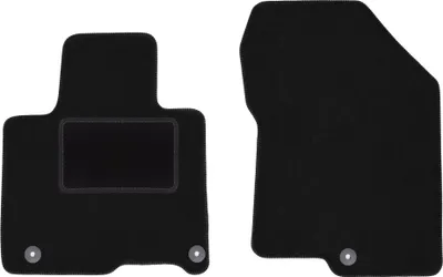 Produktbild von Velours-Fußmatten Vorne passend für Hyundai SantaFe IV (SUV, Bj. 2018-) –  schwarz, passgenau, mit Befestigungen set 2 Stk. - STANDARD