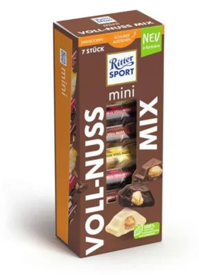 Zdjęcie produktu dla Ritter Sport Mini 7er Whole Nut Mix Chocolate Mix Pack 116g