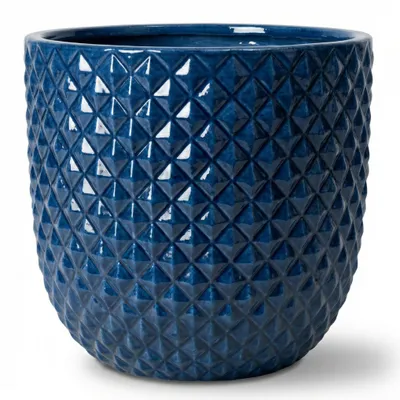 Produktbild von Provencelia Keramik Pflanzkübel Mars Blau, Ø30 x H30 cm, frostbeständig, handgefertigt, glasiert, Outdoor, Garten, Terrasse, winterfest