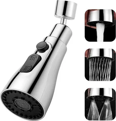 Obrázek produktu pro Otočný vodovodní kohoutek s otočným rozsahem 360 stupňů, stříbrný, ohebný