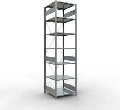 Produktbild von Schulte Fachbodenregal MULTIplus150 Stecksystem | Grundregal | HxBxT 300x75x80cm | 7 Ebenen | Fachlast 150kg | Verzinkt