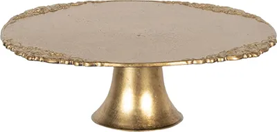 Produktbild von Clayre & Eef Tortenständer auf Fuß Ø 32x10 cm Goldfarbig Kunststoff Rund