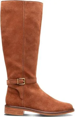 Obrázek produktu pro Dámské hnědé kožené semišové boty na zip Clarks Clarkdale Clad 37