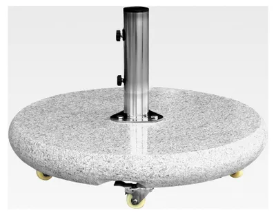 Produktbild von Sonnenschirmständer aus Granit 90kg rund hellgrau