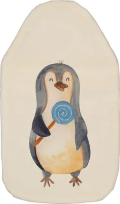 Produktbild von Mr. & Mrs. Panda Wärmekissen Pinguin Lolli - Weiß - Geschenk, Spruch, Bettflasche, Naschen, Flauschige Wärmflasche, mit Bezug, Wärmflaschen, Süßigkeiten, Niedlich