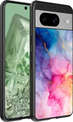 Produktbild von Geeignet für Google Pixel 8 Telefon Fall mit Marmor Druck - TPU zurück Abdeckung Fall Marmor Design - Regenbogen - Smartphonics