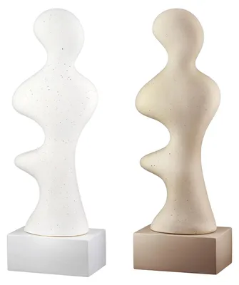 Produktbild von Gilde Skulptur, "Prasero", gepunktet, Keramik, beige, weiß, L. 9 cm, B. 14 cm, H. 42 cm 58541 4063387585412 2 Stück (2-fach sortiert)