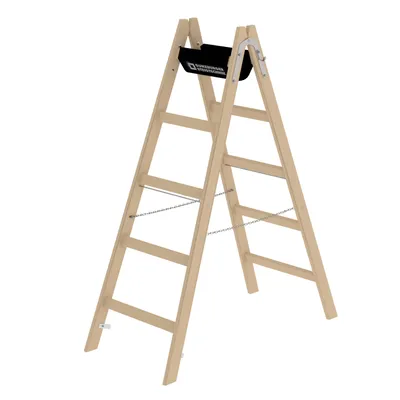 Produktbild von MUNK Günzburger Steigtechnik Sprossen-Stehleiter Holz 2x5 Sprossen