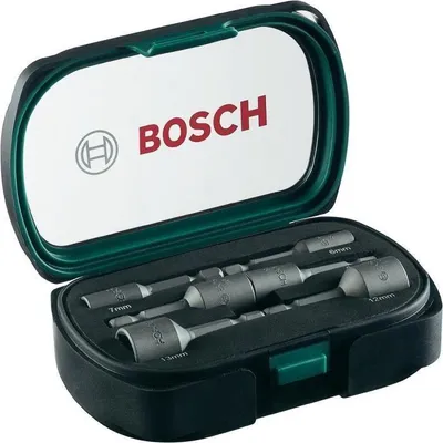 Zdjęcie produktu dla Zestaw Nasadek Bosch Promoline, 6 mm, 7 mm, 8 mm, 10 mm, 12 mm, 13 mm, 6 sztuk, Napęd 1/4"
