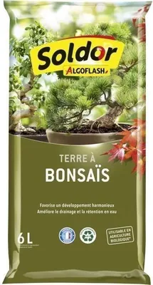 Obrázok produktu pre Pôda pre bonsaje Algoflash, 6 l, špeciálna drenážna, ekologické poľnohospodárstvo, obohatená hnojivom