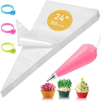 Obrázek produktu pro Jednorázové sáčky na stříkání, 100 kusů, rozměr 54 cm, zesílené, vyrobené z HDPE, vhodné pro dorty a koláče