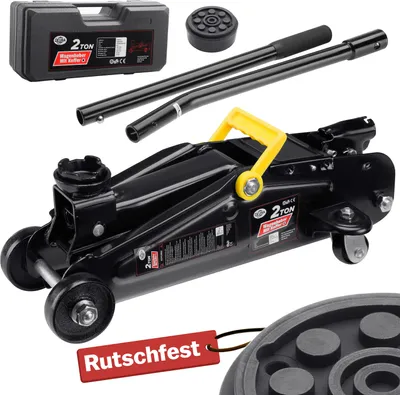 Produktbild von DEUBA® hydraulischer Wagenheber 2 Tonnen Hubhöhe 135-330mm inkl. Koffer inkl. Gummiauflage KFZ Auto Rangierwagenheber Hydraulik Roll- und Lenkbar